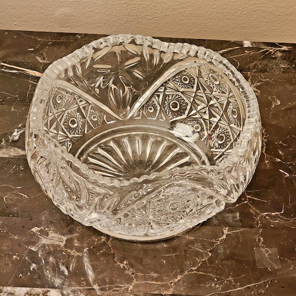 L E Smith 7 " Pressed Glass Ruffled Edge Serving Bowl - Picture 10 of 11